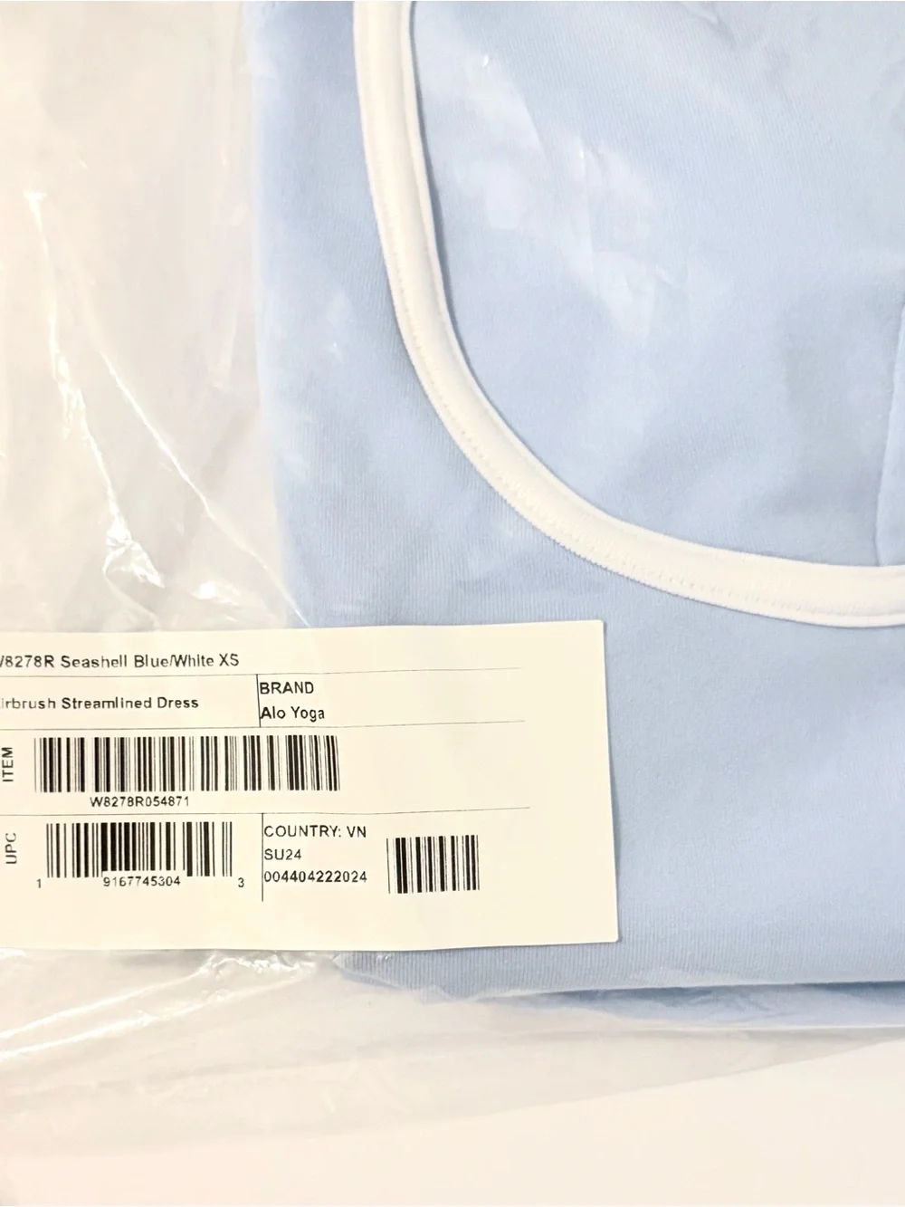NWT ALO Airbrush Streamlined Dress • Seashell Blue • in Size X-Small • Brand New